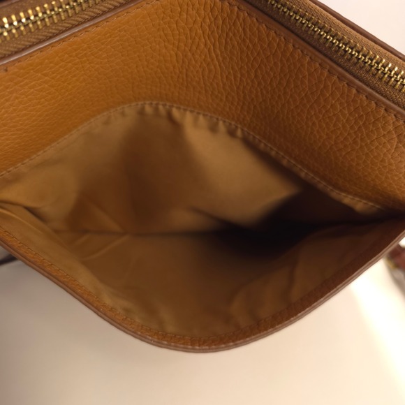 Fossil Womens Crossbody Bag Fiona Tan Brown Pebbled Leather Small Medium - Picture 3 of 11